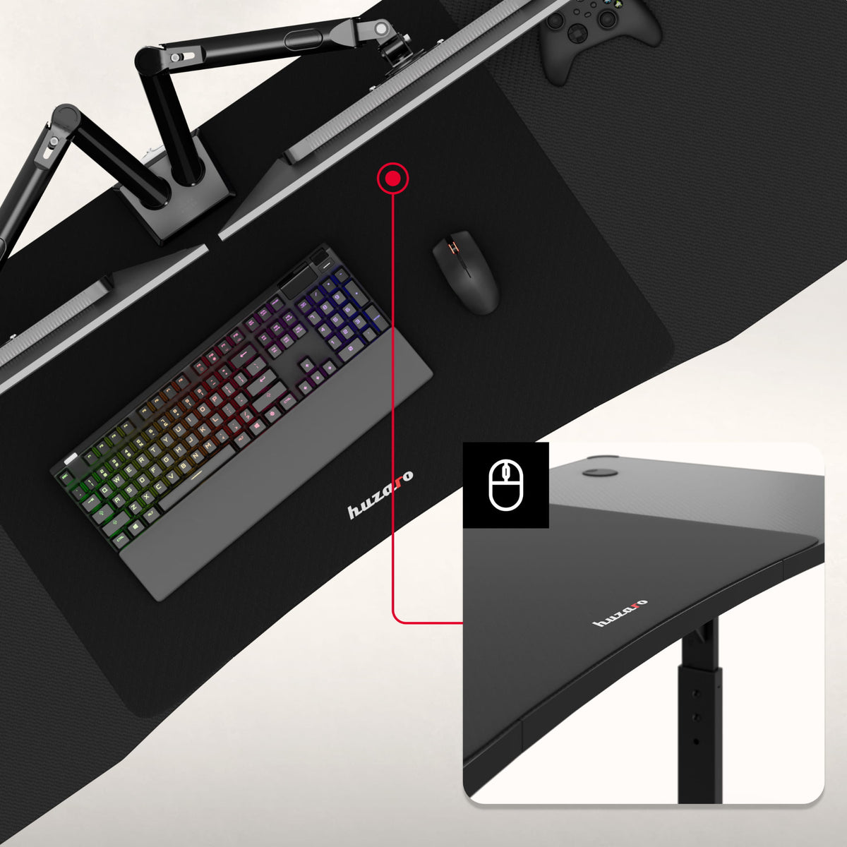 A stylish XXL mouse mat included