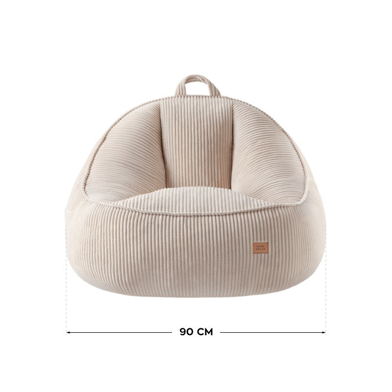 Fotel pufa z oparciem sztruksowa Mark Adler Comfy 4.0 Beige