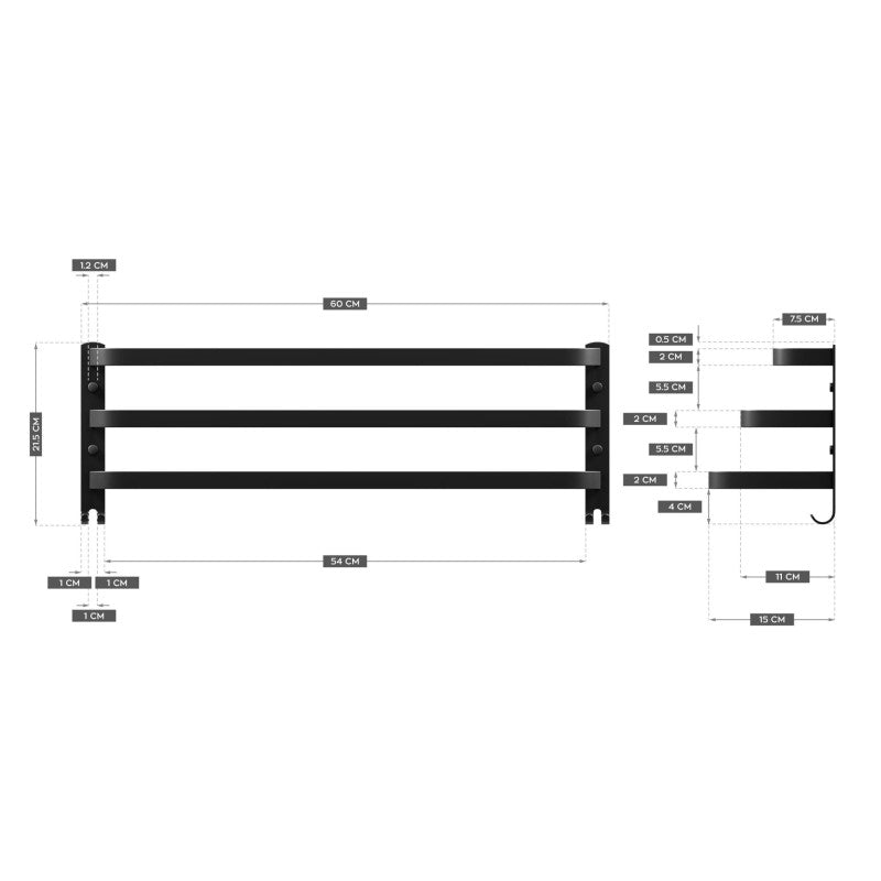 Mark Adler Level 3.0 Black Towel Rack