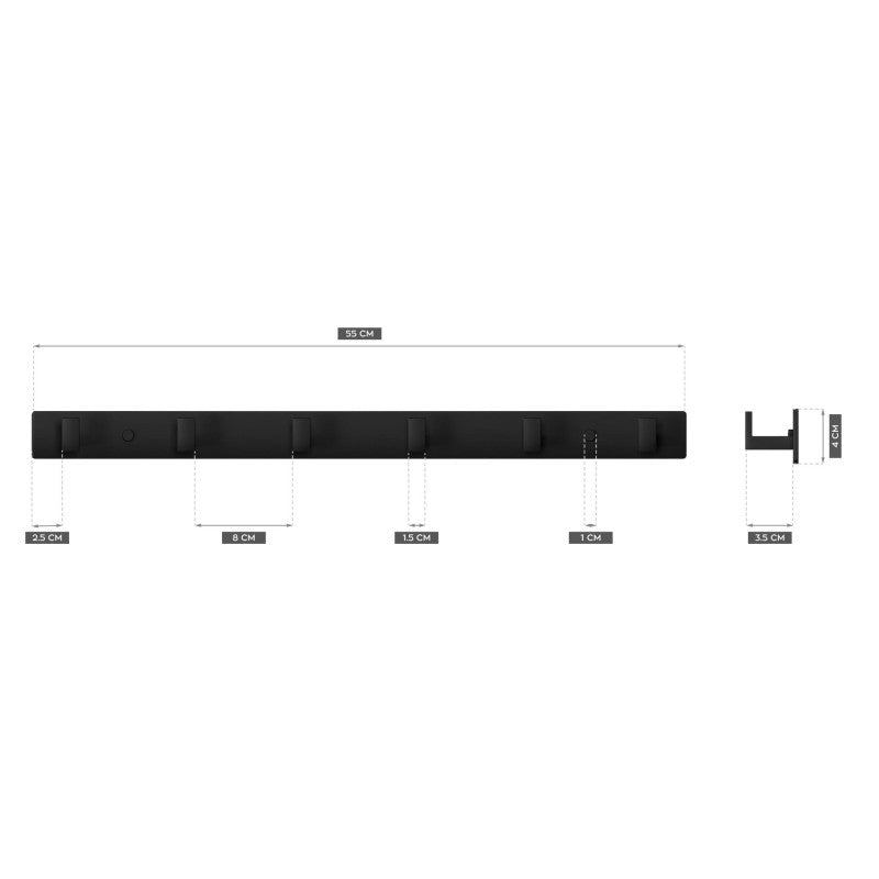 Mark Adler Level 1.6 Black Towel Rack