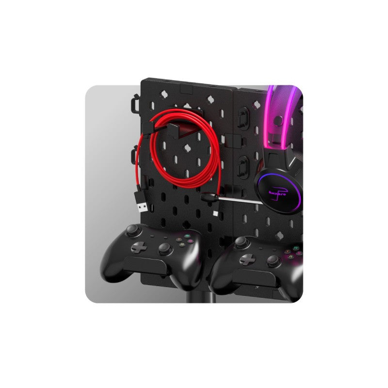 Holder for gaming headphones, controllers and accessories