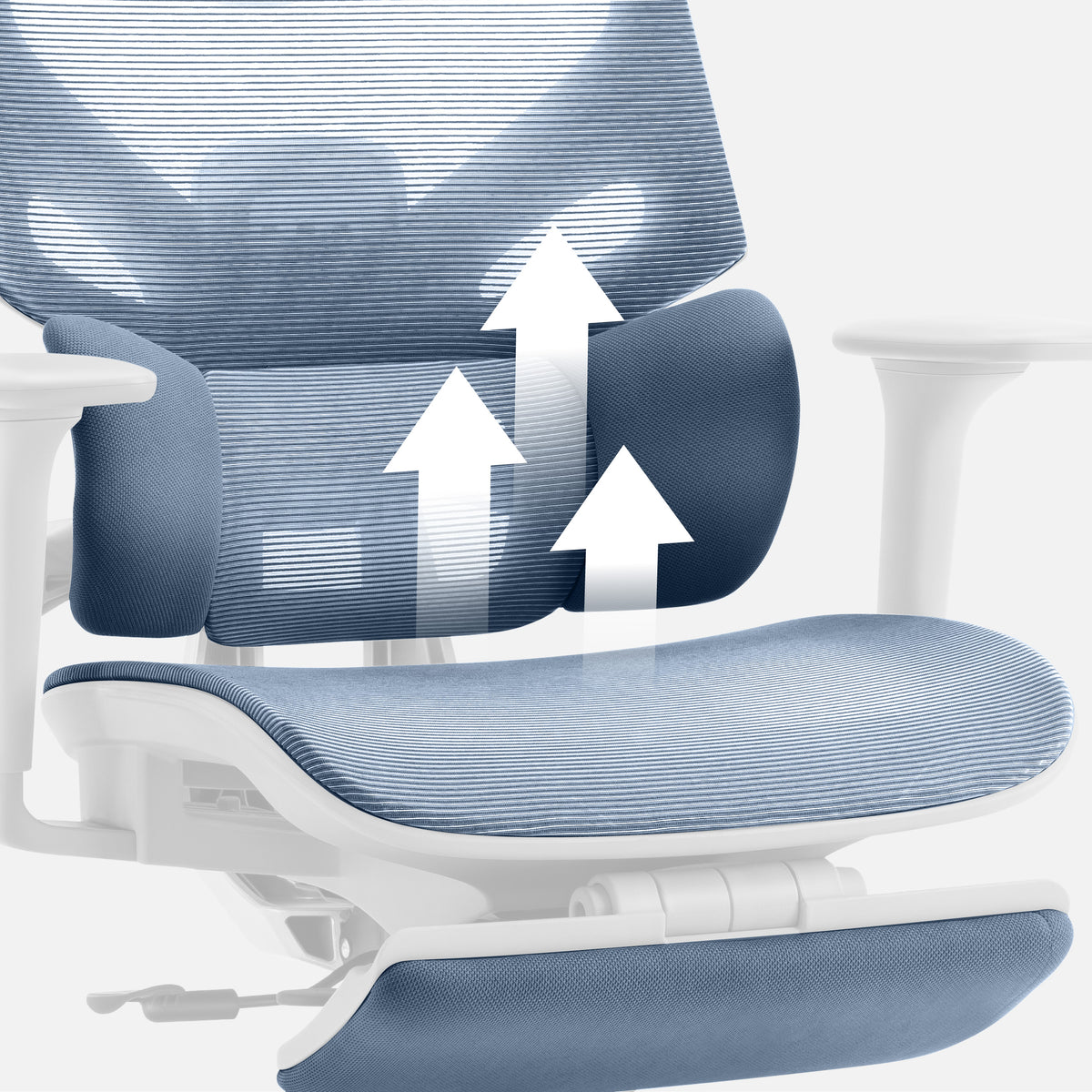 Mark Adler Expert 8.7 Grey Mesh ergonomic chair with footrest