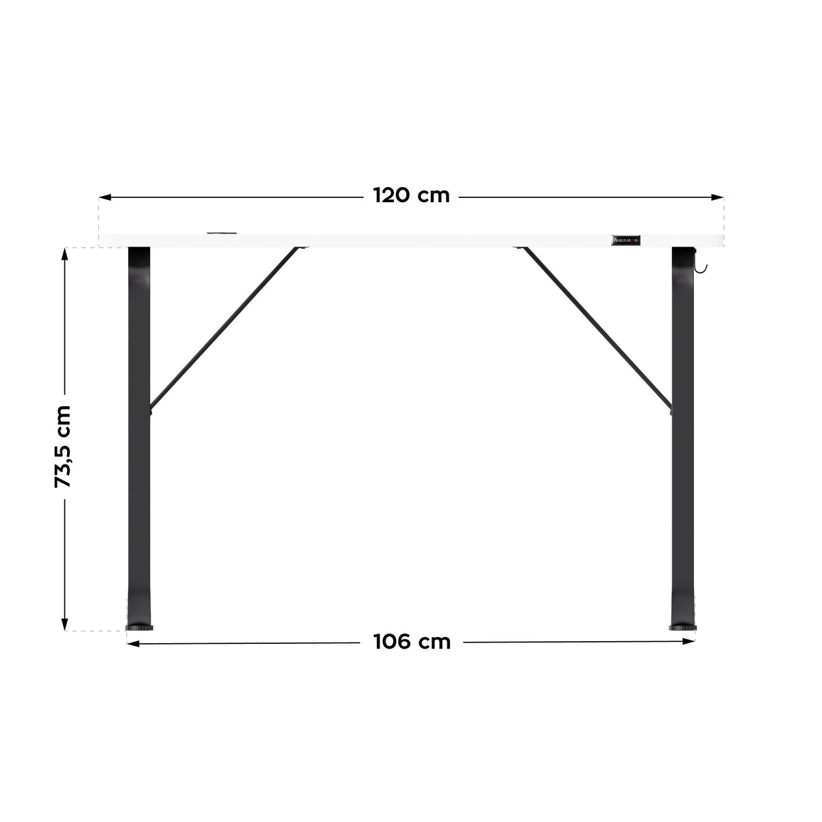 Huzaro Hero 1.5 White 120 cm gaming desk