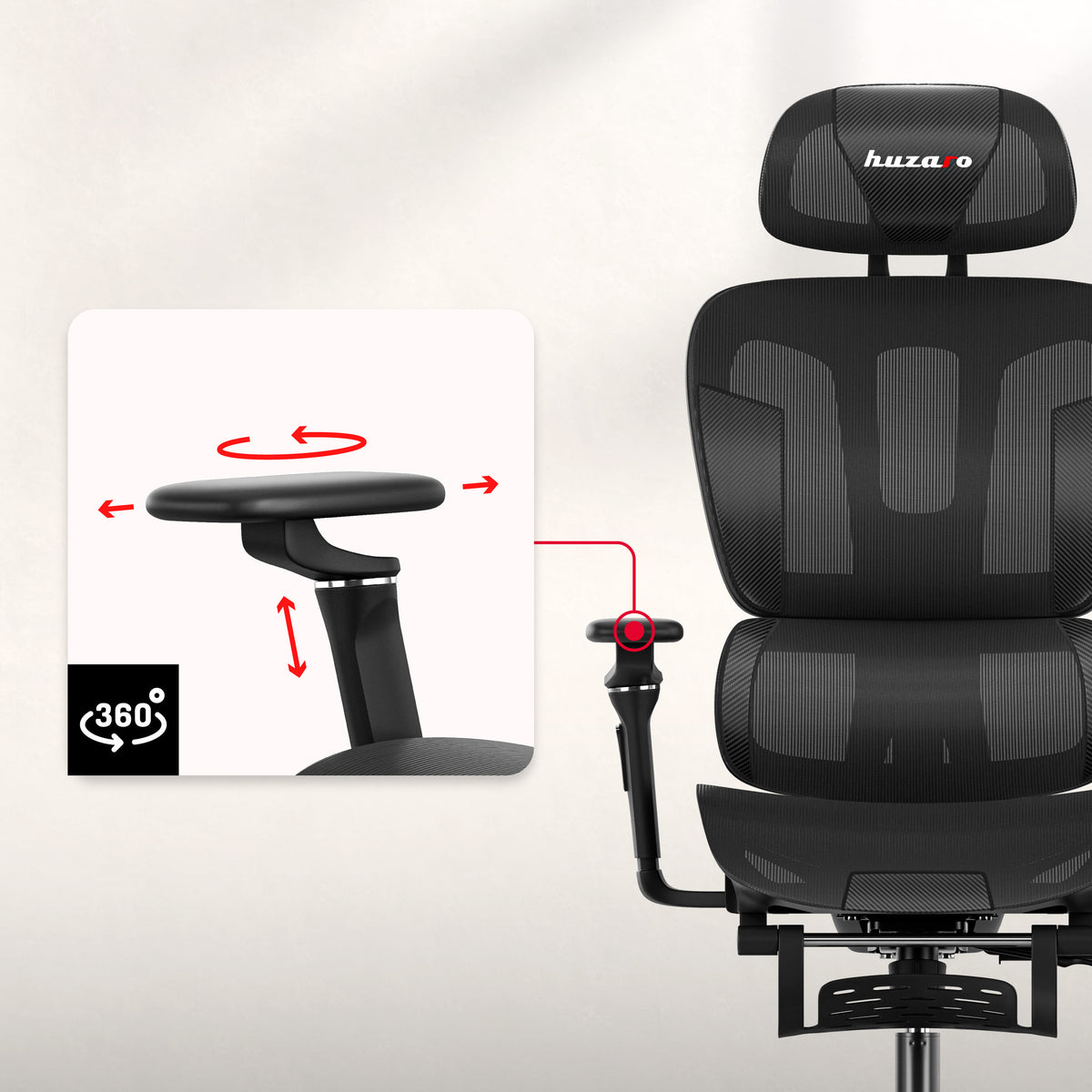5D-adjustable armrests