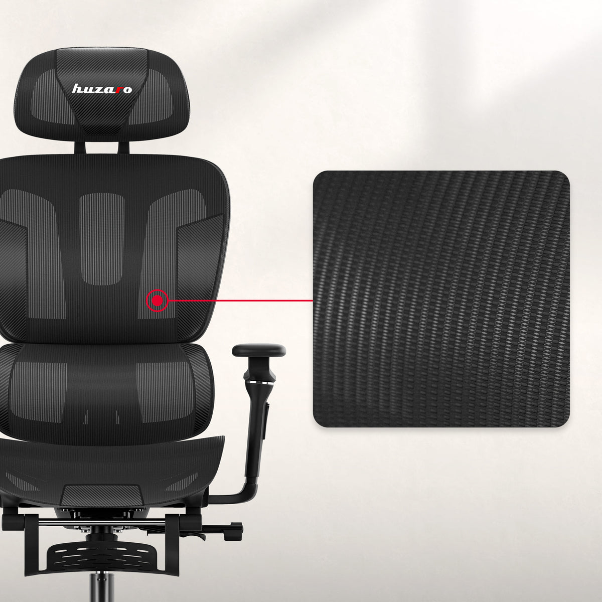HUZARO COMBAT 7.9 Black gaming chair with footrest