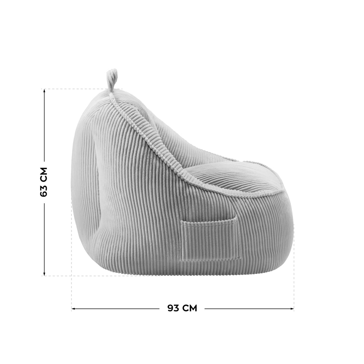 Mark Adler Comfy 4.0 Grey corduroy armchair with backrest