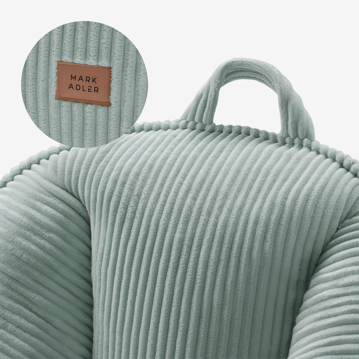 Mark Adler Comfy 4.0 Sage corduroy pouffe armchair with backrest