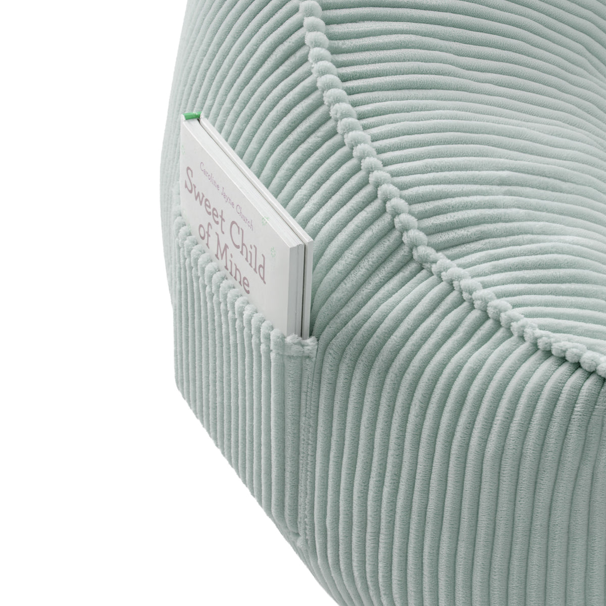 Mark Adler Comfy 4.0 Sage corduroy pouffe armchair with backrest