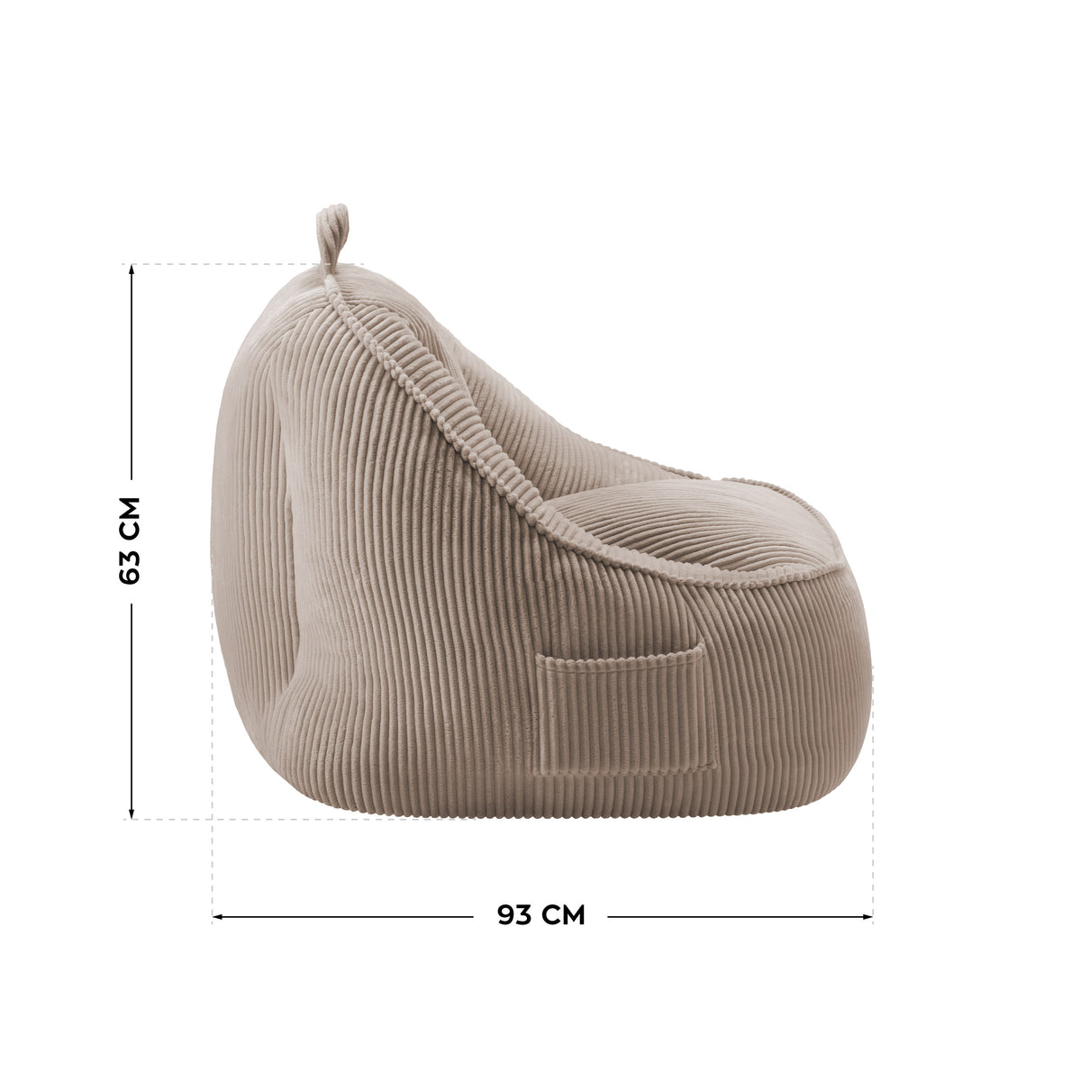 Mark Adler Comfy 4.0 Taupe corduroy armchair with backrest