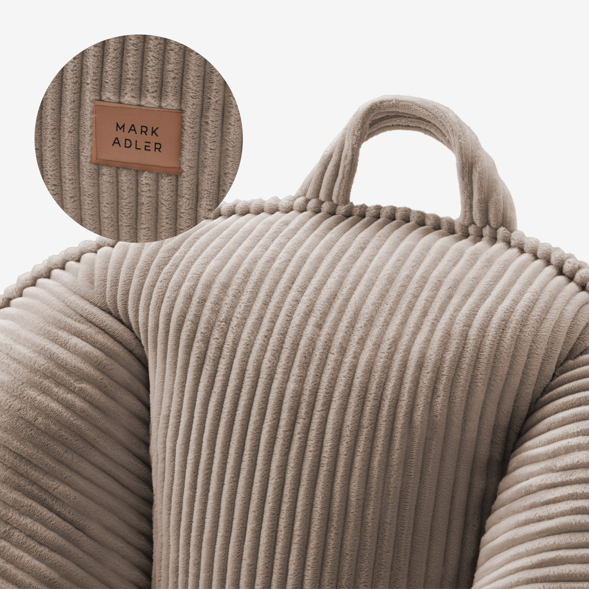 Mark Adler Comfy 4.0 Taupe corduroy armchair with backrest
