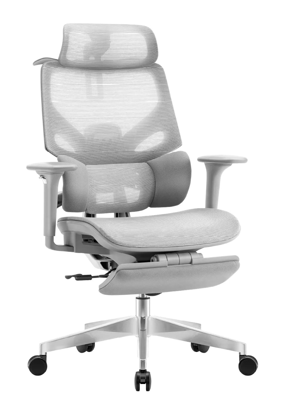Mark Adler Expert 8.7 Grey Mesh ergonomic chair with footrest
