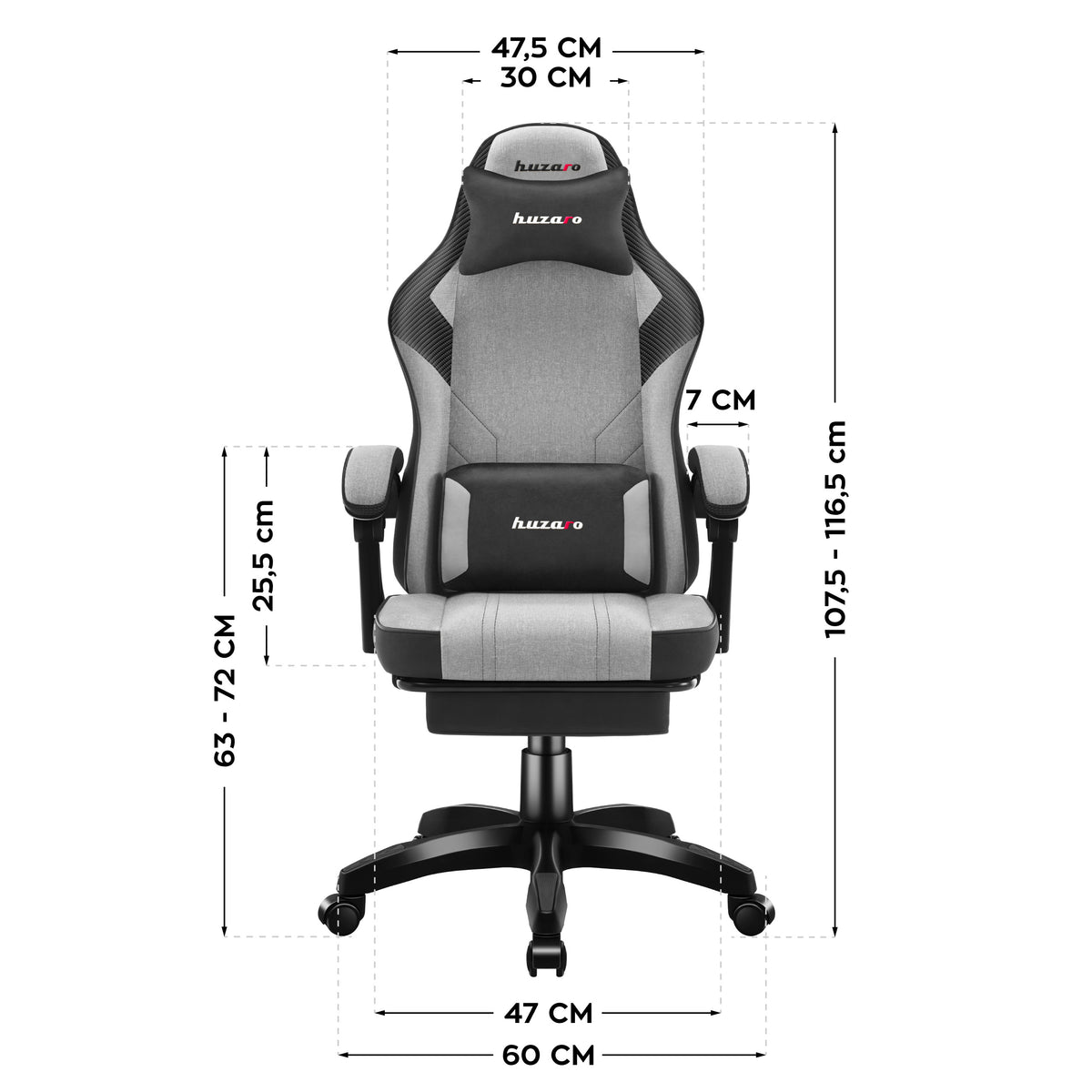 Huzaro Force 3.7 Grey gaming chair