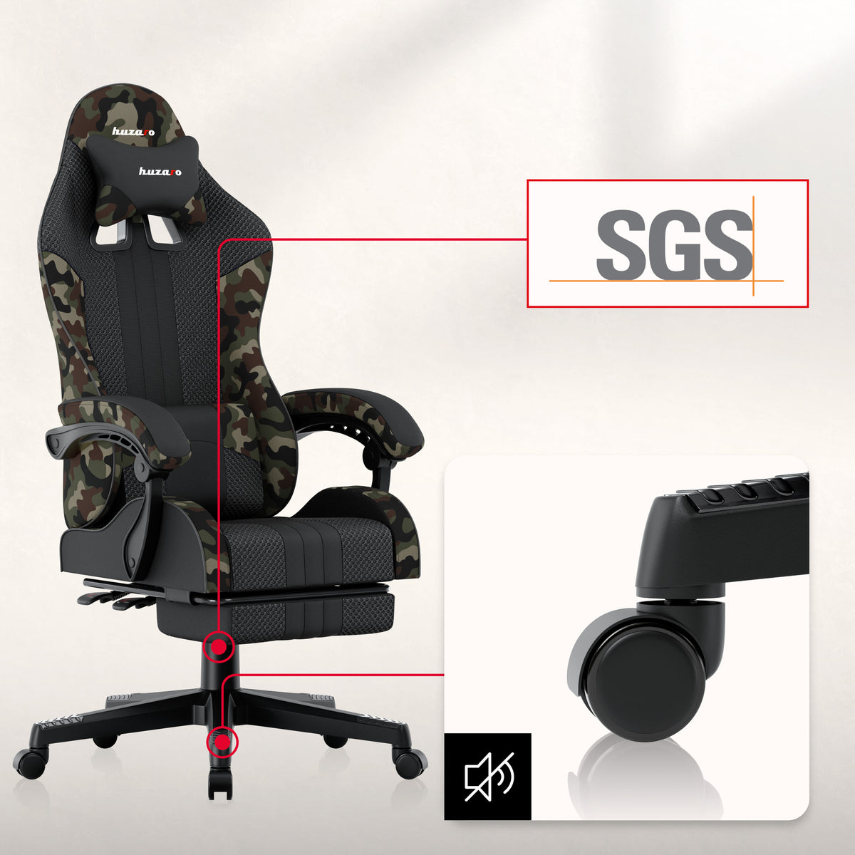 Huzaro Force 4.7 Camo Mesh gaming chair