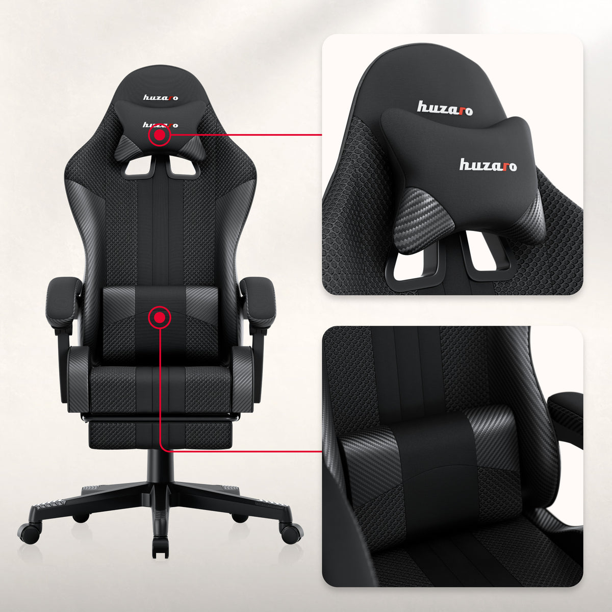 HUZARO Force 4.7 Carbon Mesh gaming chair