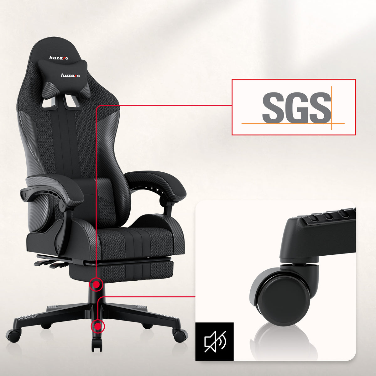 HUZARO Force 4.7 Carbon Mesh gaming chair