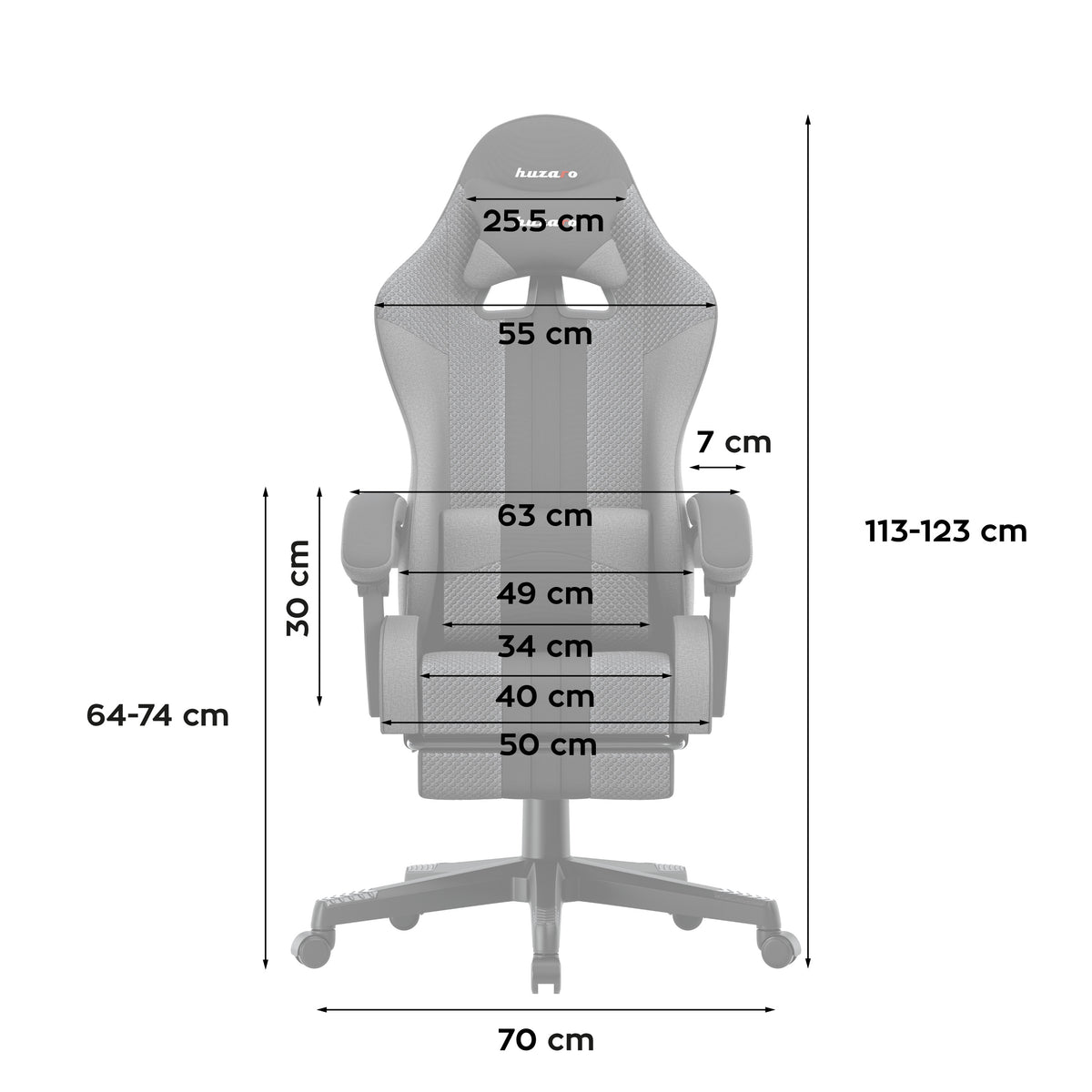 Huzaro Force 4.7 Grey Mesh gaming chair