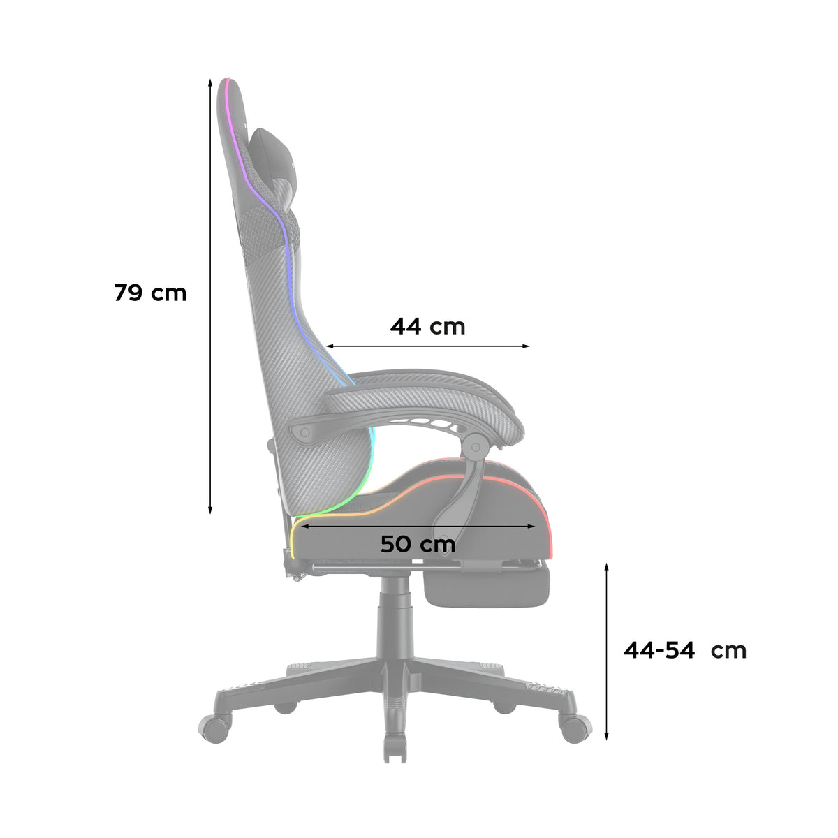 HUZARO Force 4.7 RGB Black Mesh Gaming Chair