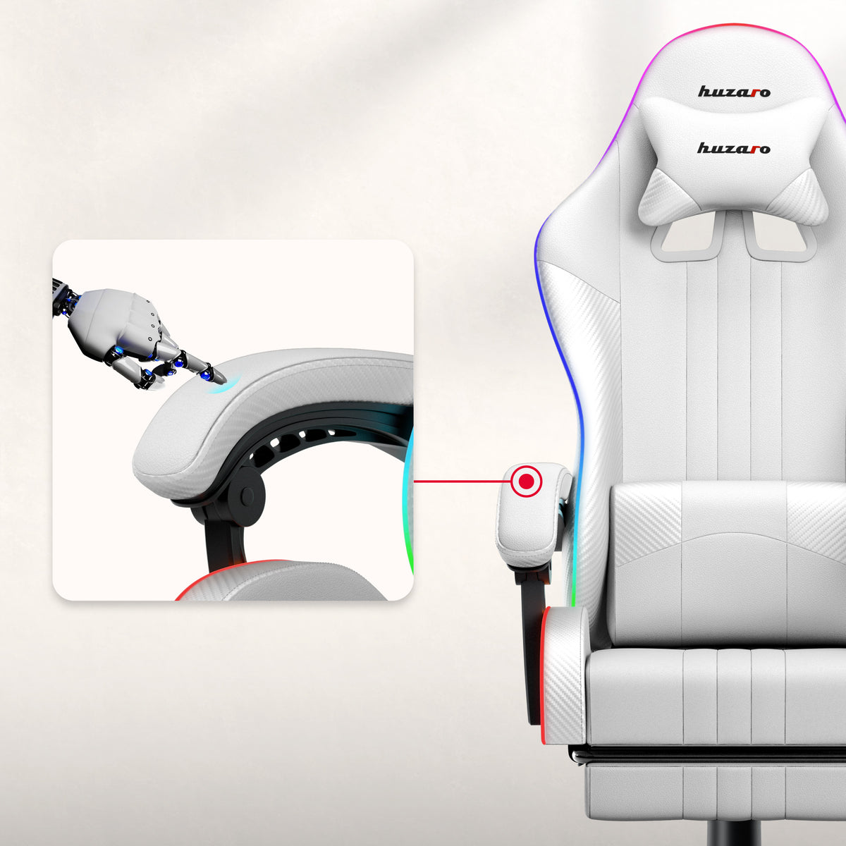HUZARO Force 4.7 RGB White Gaming Chair