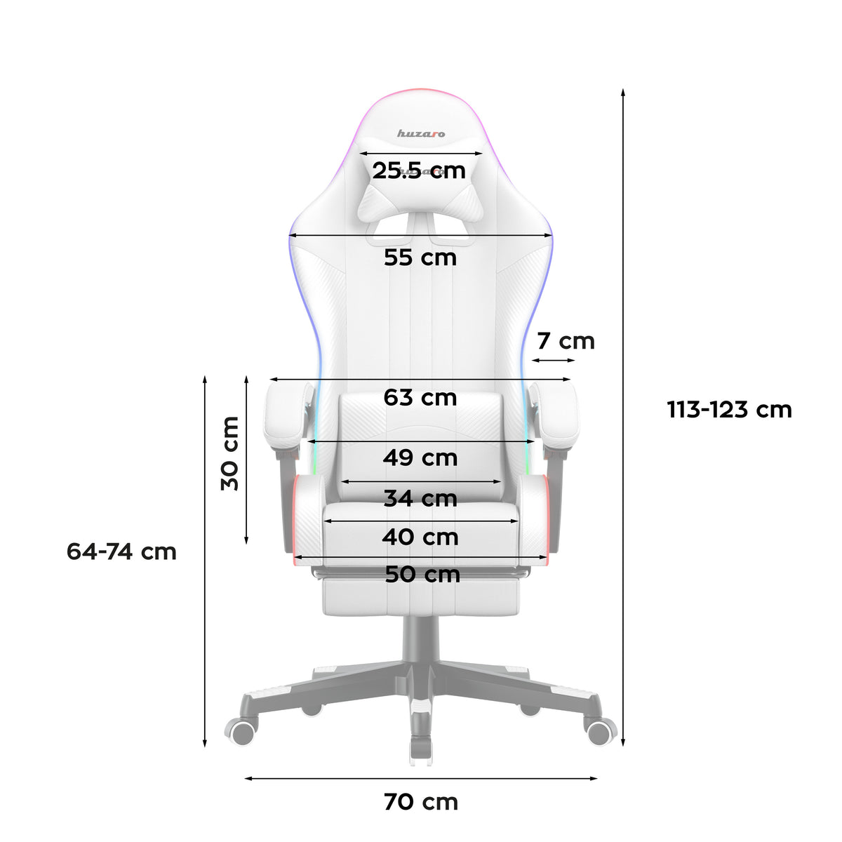 HUZARO Force 4.7 RGB White Gaming Chair