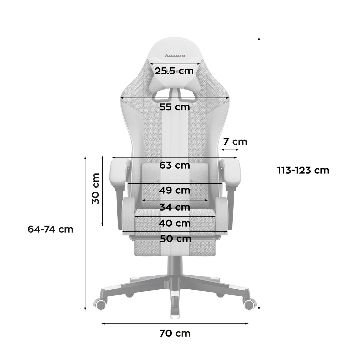 HUZARO Force 4.7 White Mesh gaming chair