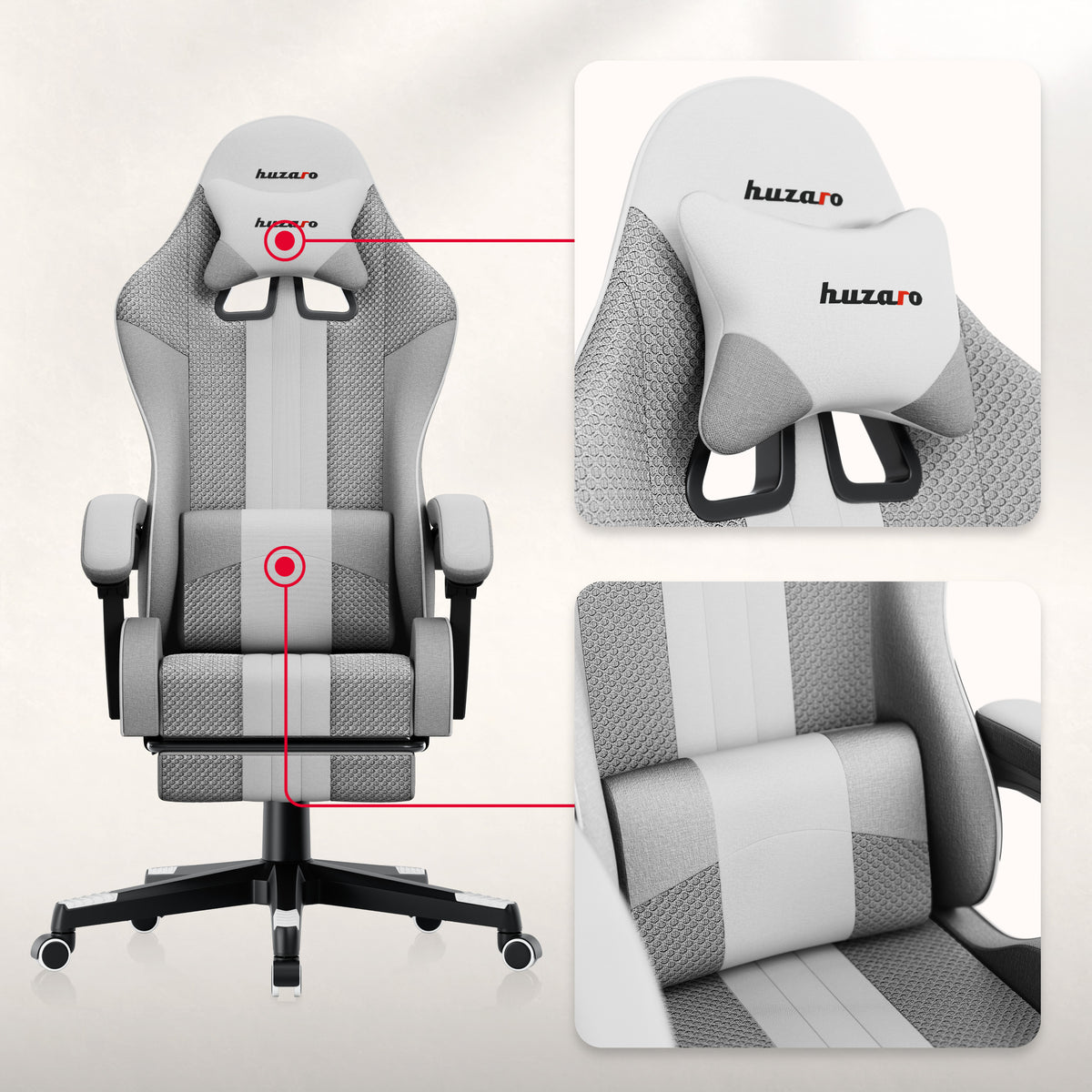 HUZARO Force 4.7 White Mesh gaming chair