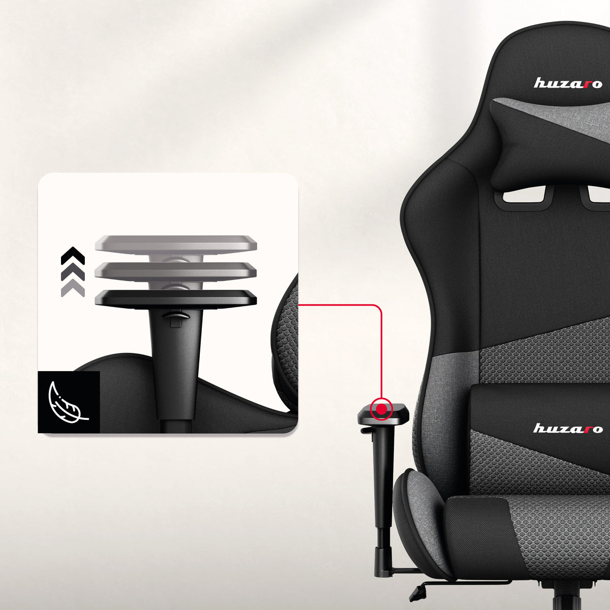 Non-slip, height-adjustable armrests