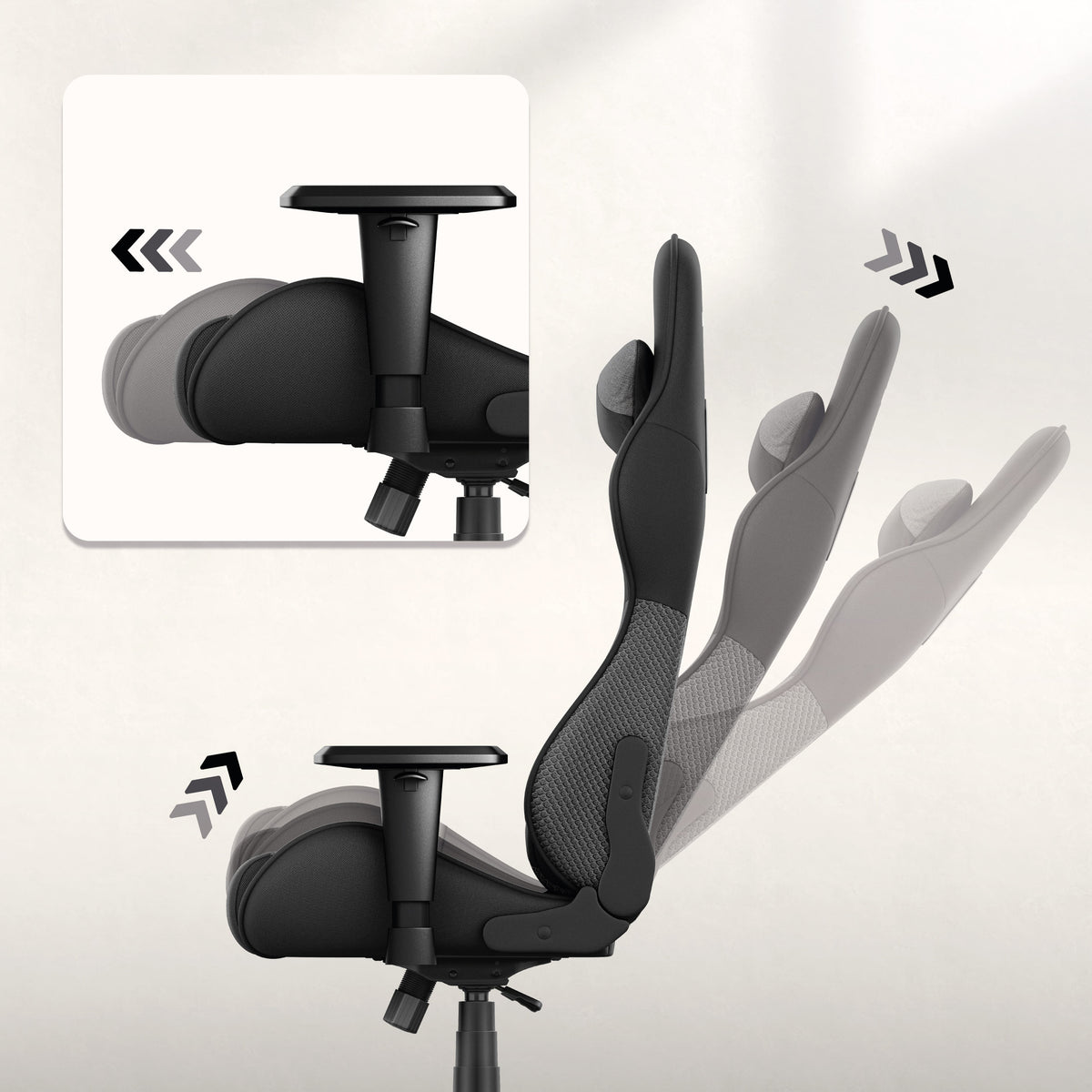 A gaming chair featuring SideRest technology