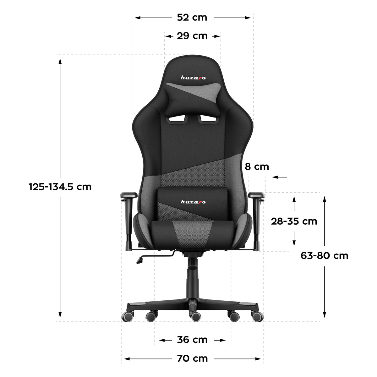 HUZARO FORCE 6.2 Grey Mesh gaming chair