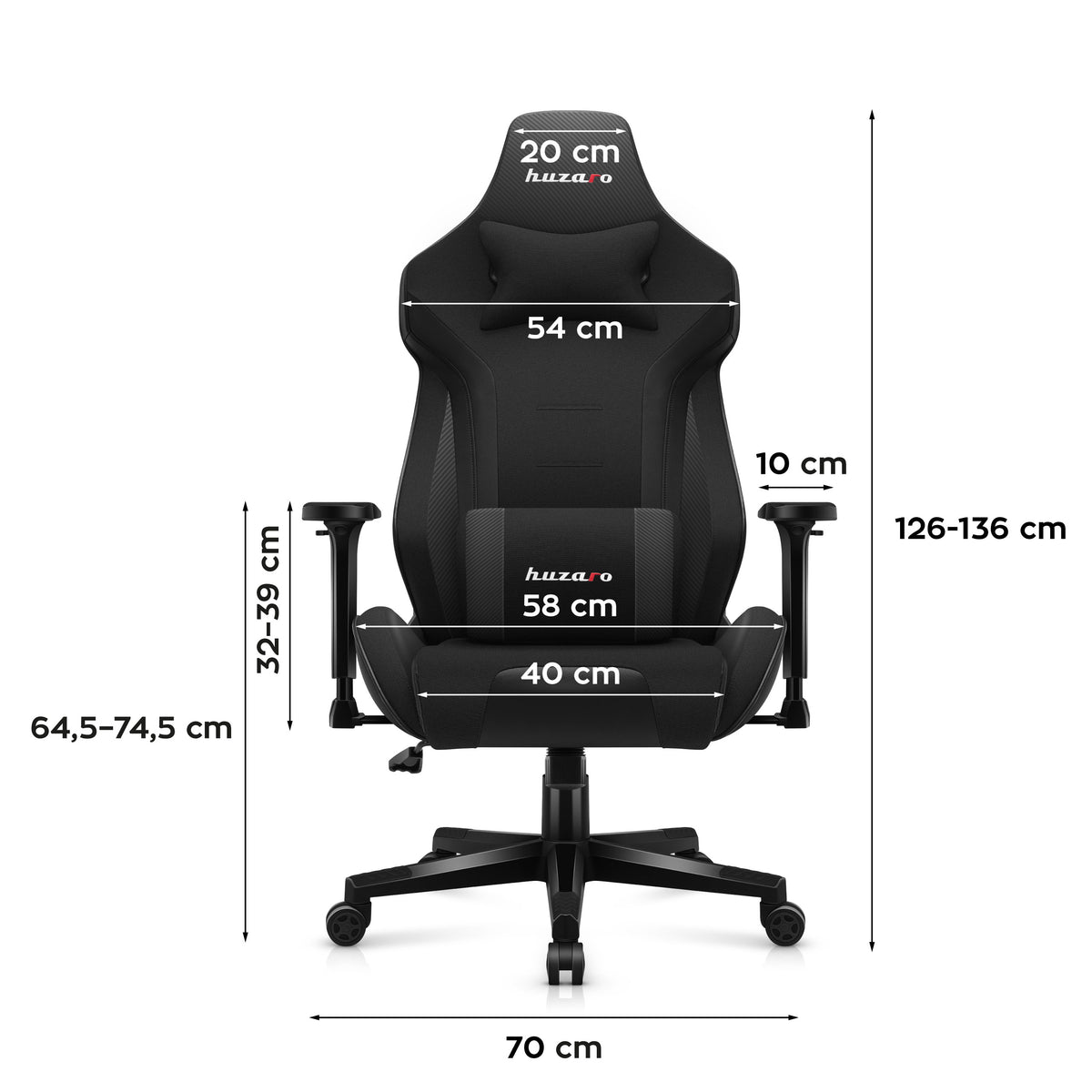HUZARO FORCE 7.6 Black gaming chair
