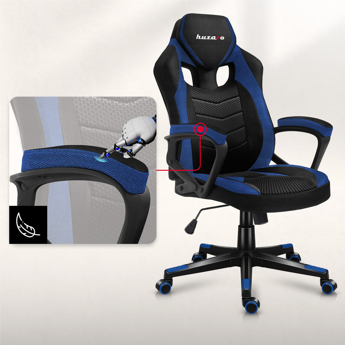Non-slip, soft armrests