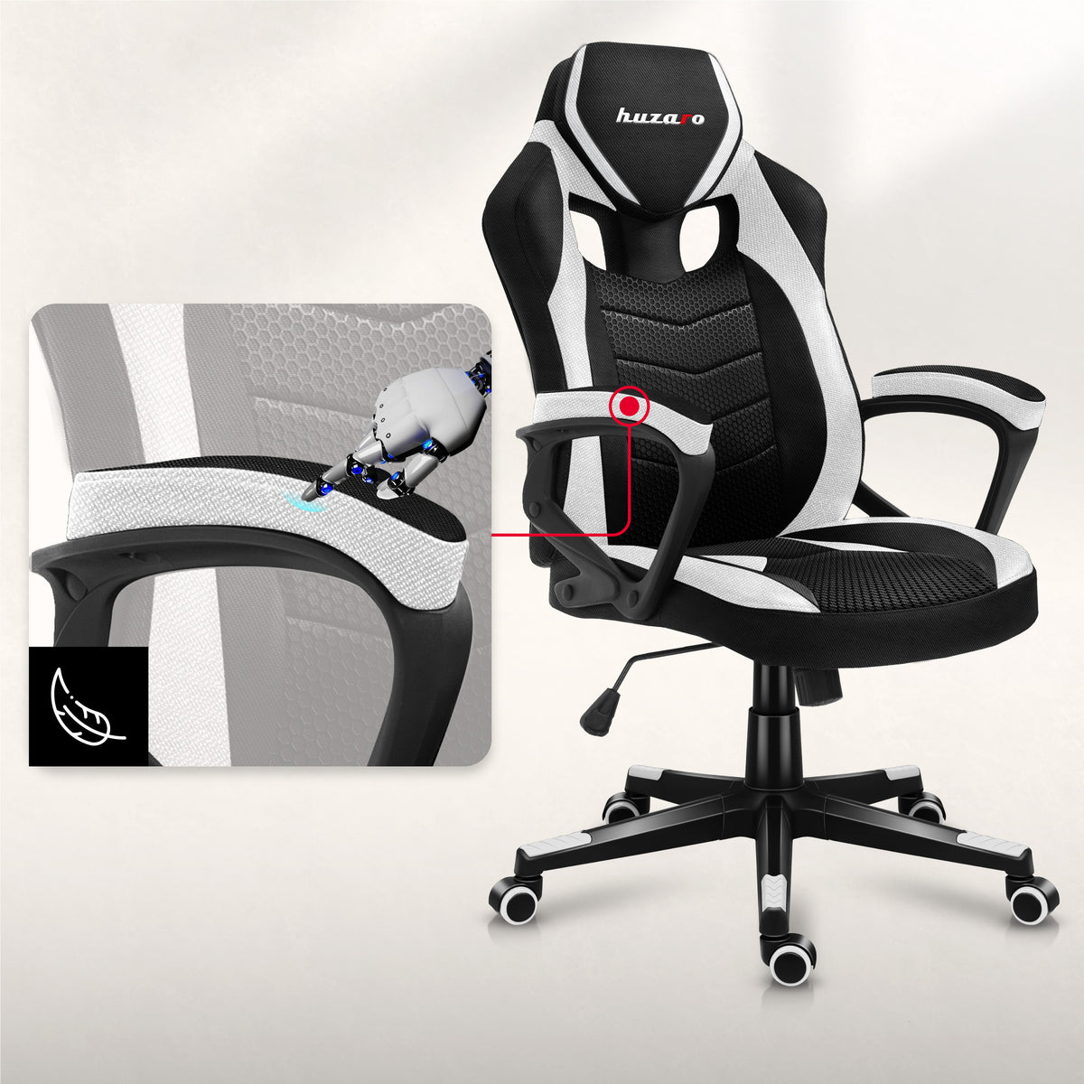 Non-slip, soft armrests