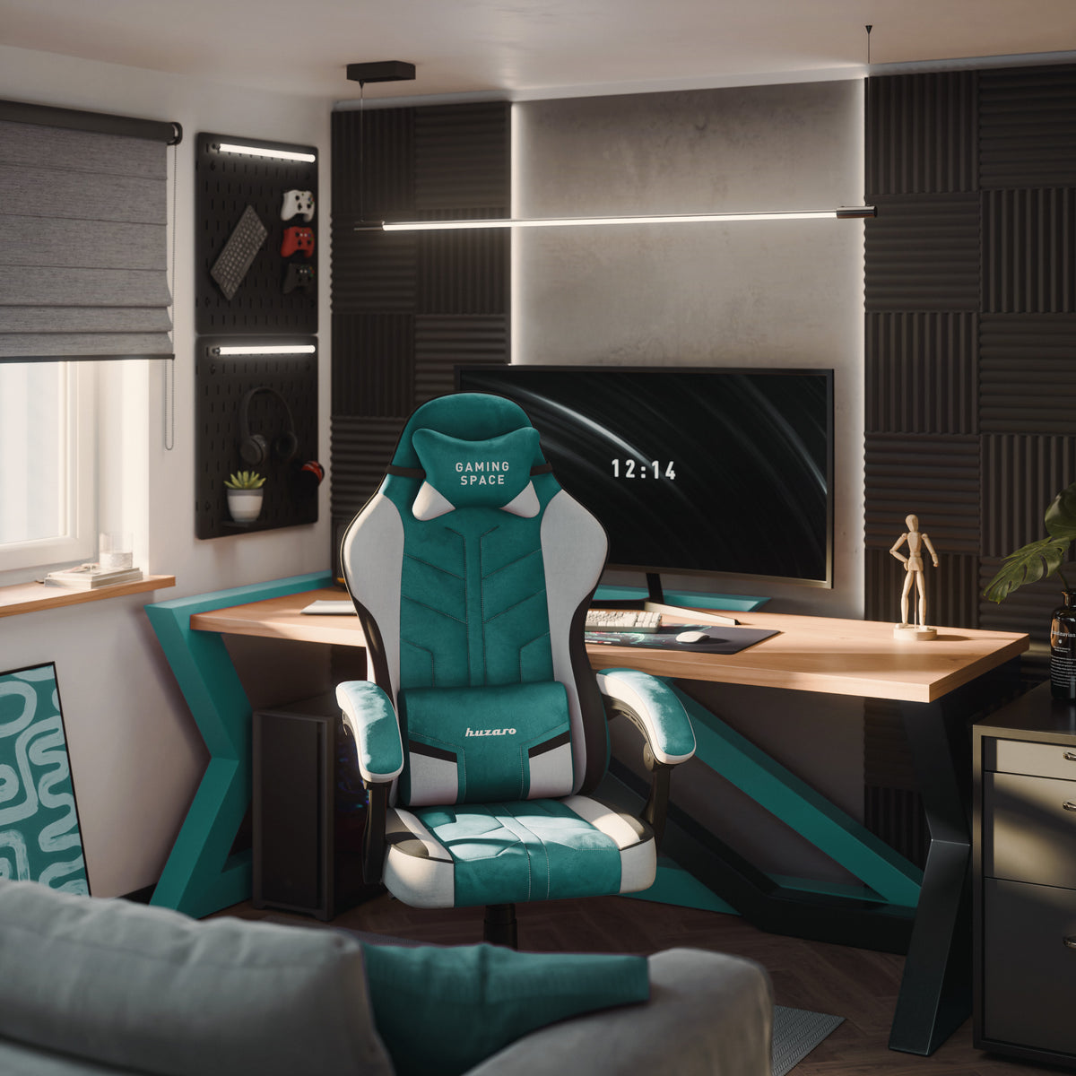 Huzaro Force 2.7 Green velour gaming chair