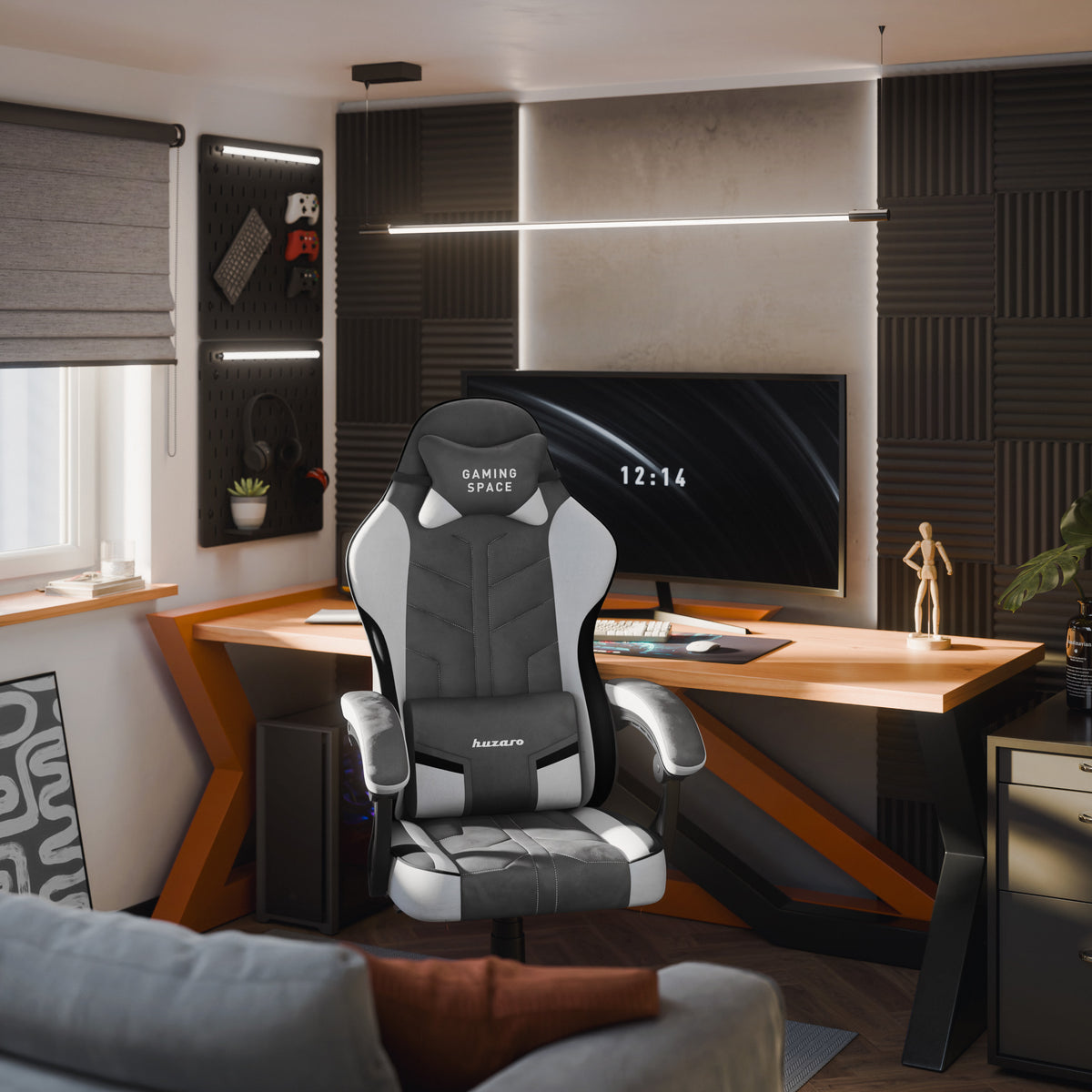 Huzaro Force 2.7 Grey velour gaming chair