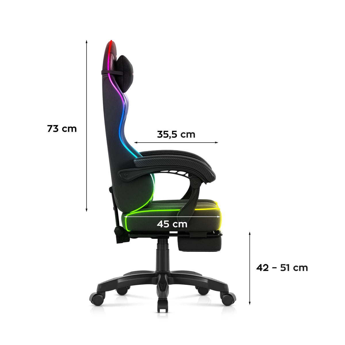 Huzaro Force 3.7 RGB Black gaming chair
