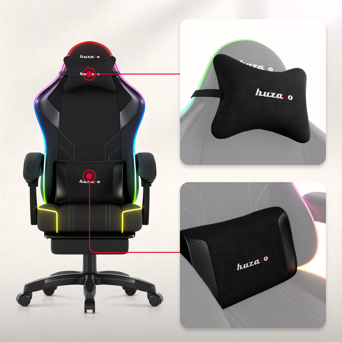 Huzaro Force 3.7 RGB Black gaming chair