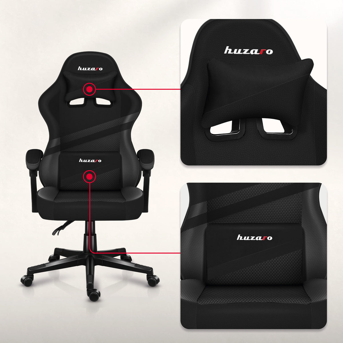 Removable headrest and lumbar cushion