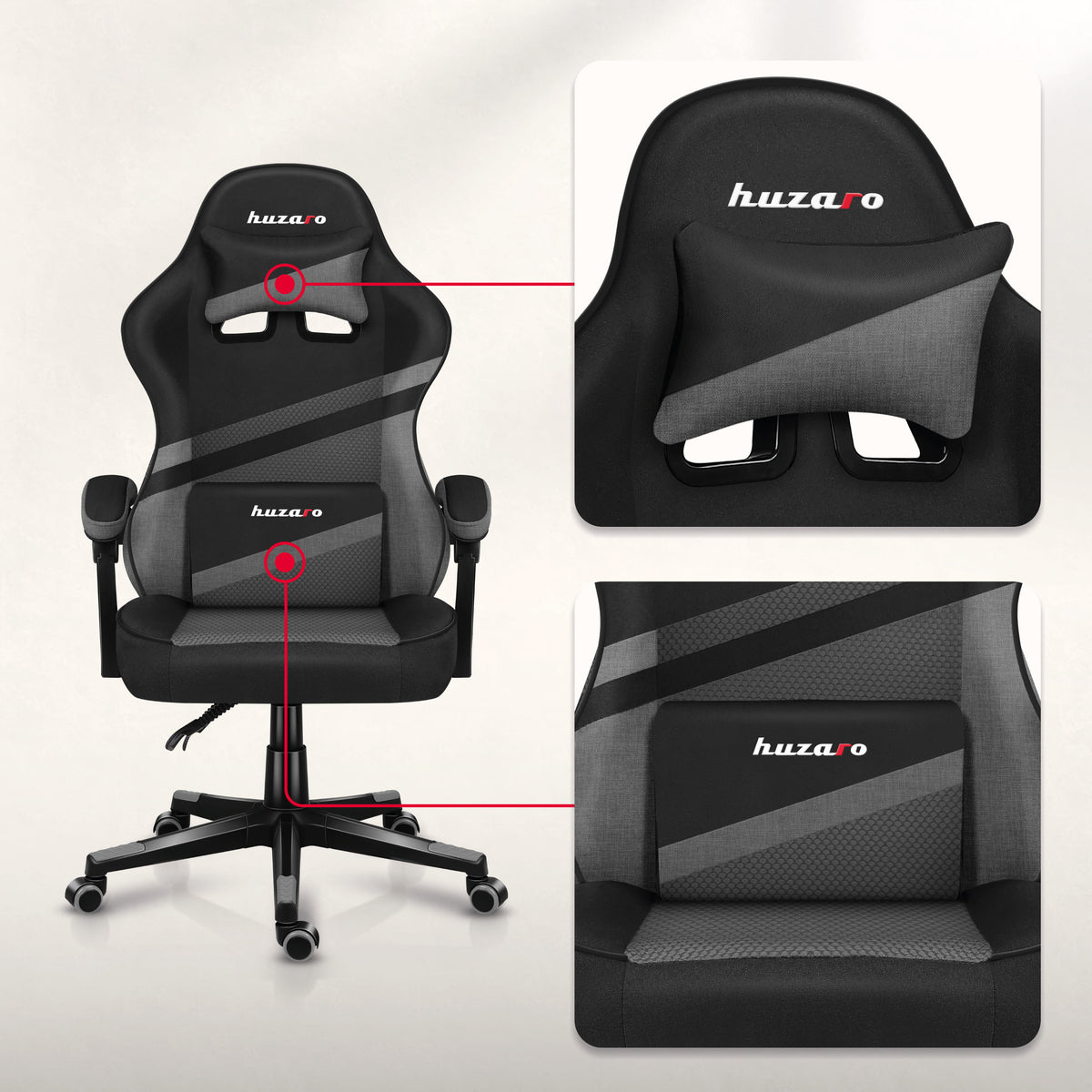 Removable headrest and lumbar cushion