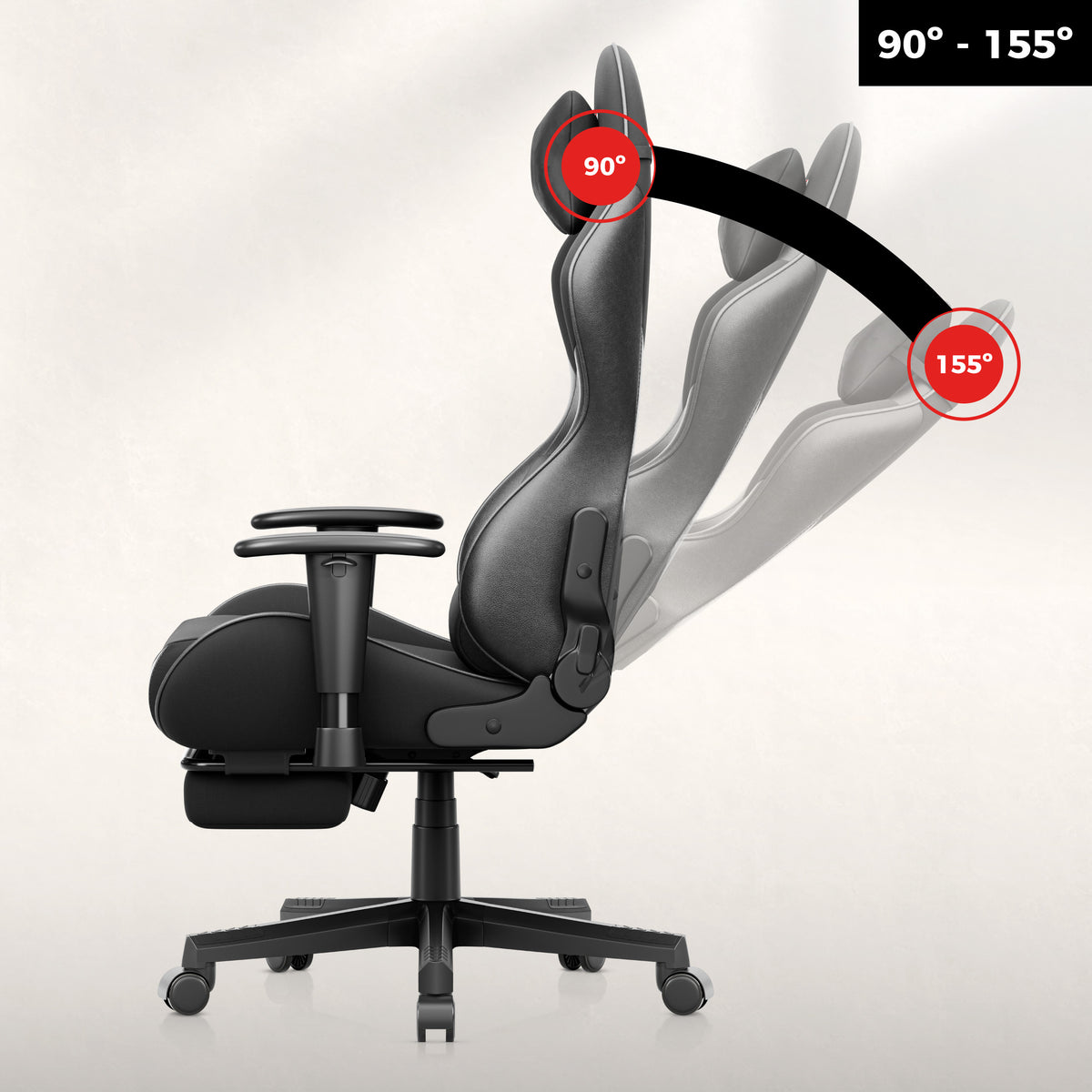 Gravity Duo function – backrest recline up to 155°