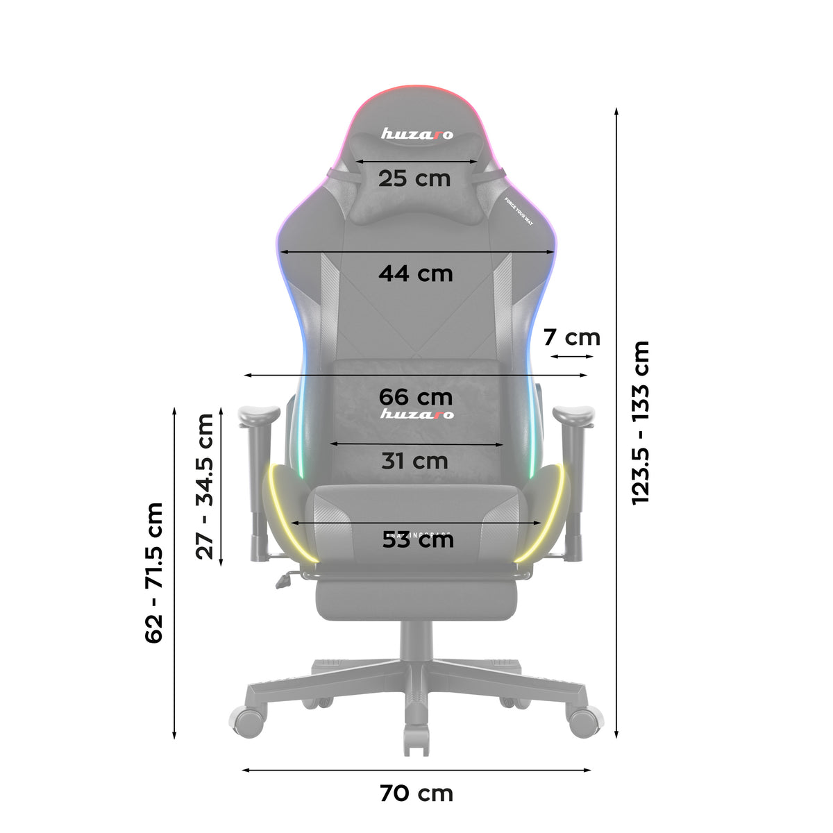 Huzaro Force 5.7 Black RGB LED Gaming Chair