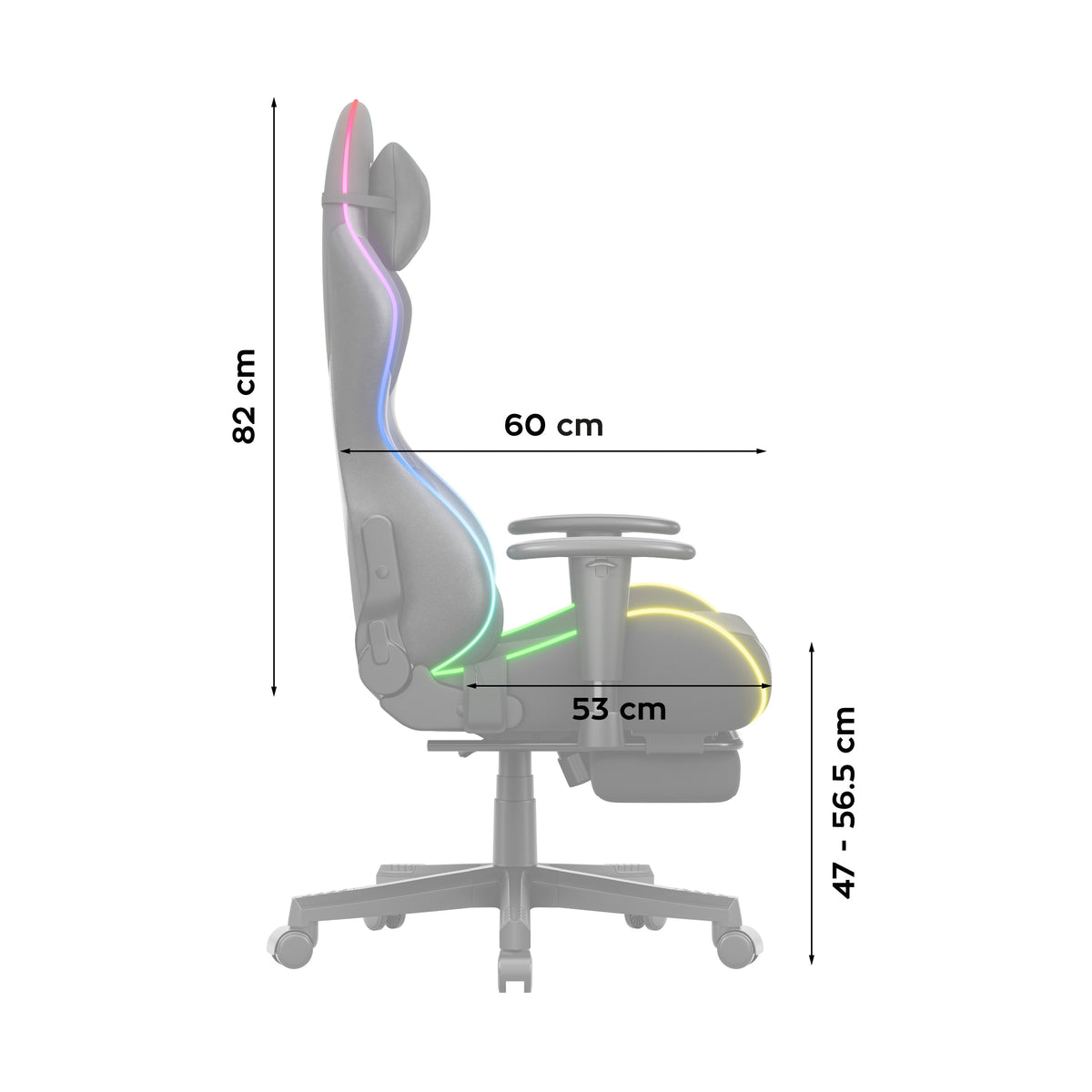 Huzaro Force 5.7 Black RGB LED Gaming Chair