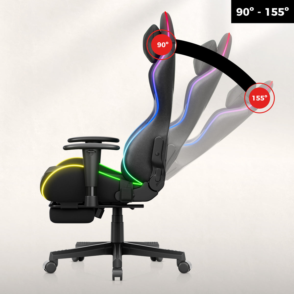 Gravity Duo function – backrest recline up to 155°
