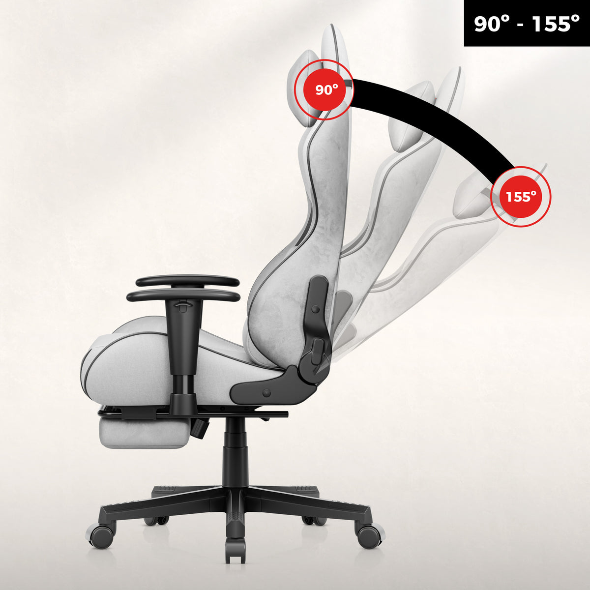 Gravity Duo function – backrest recline up to 155°