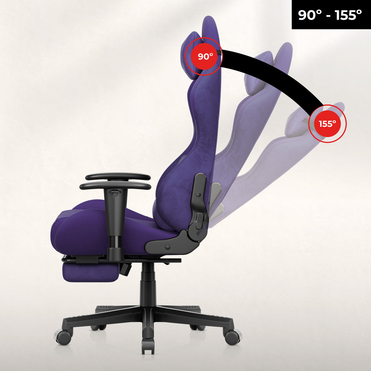 Gravity Duo function – backrest recline up to 155°