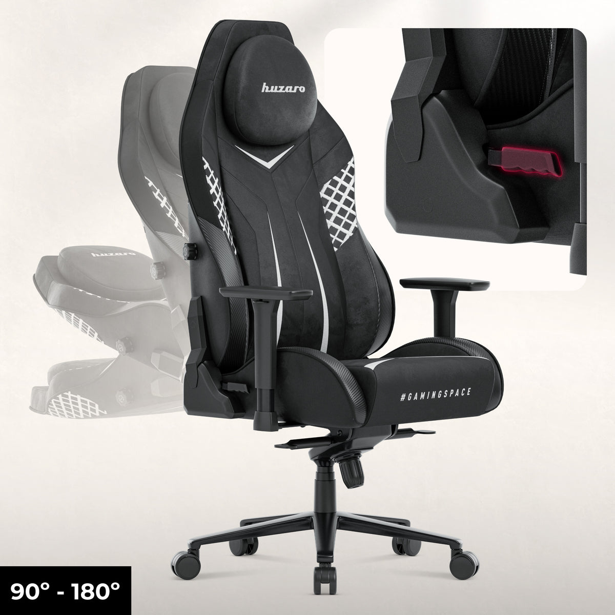 Huzaro Force 8.3 Carbon Black suede gaming chair
