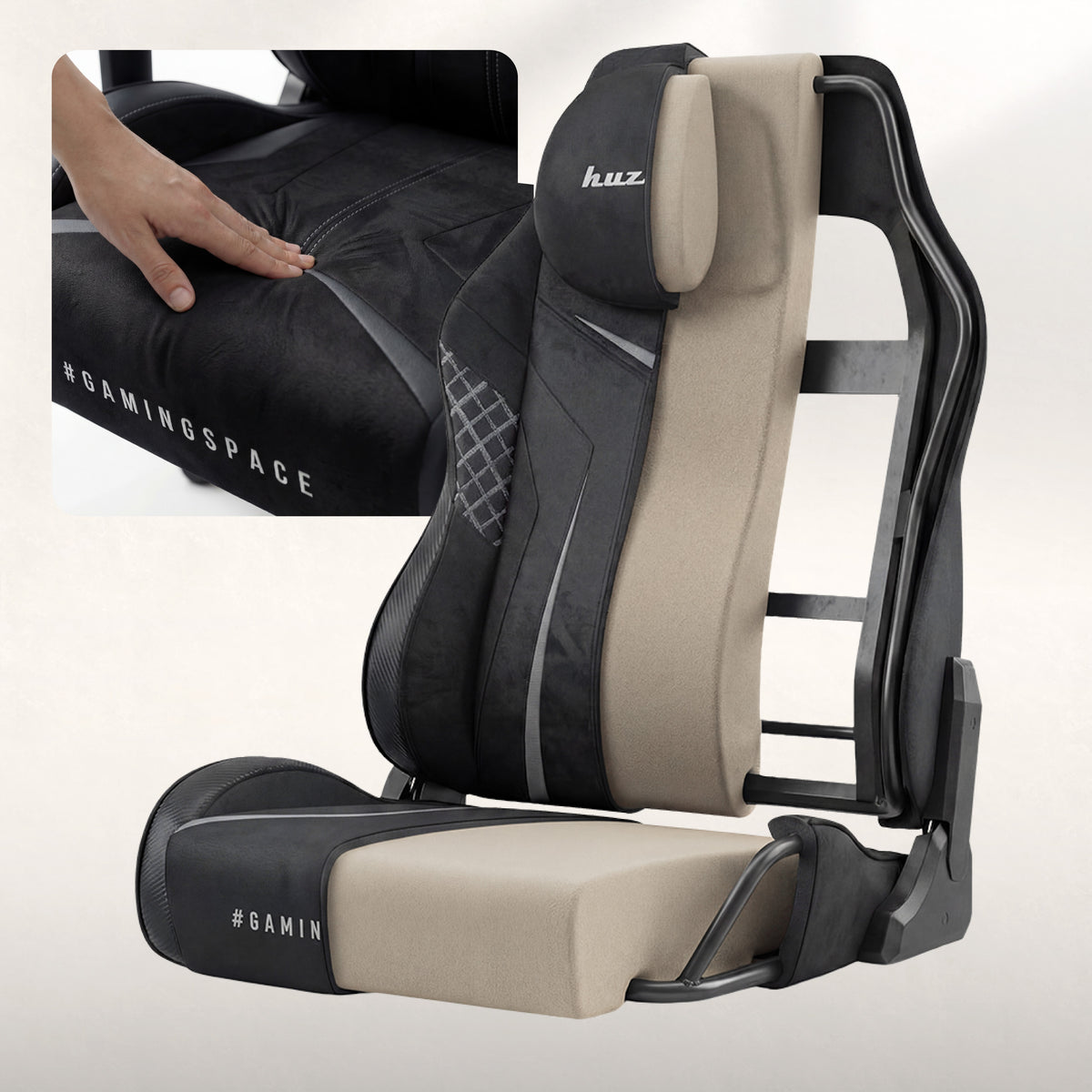 Huzaro Force 8.3 Carbon Black suede gaming chair