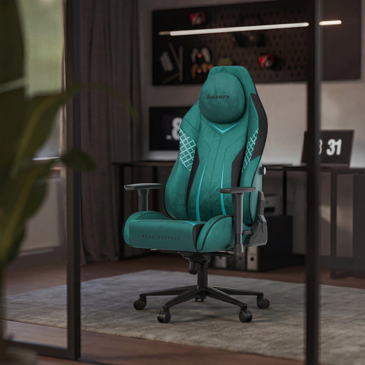 Huzaro Force 8.3 Green suede gaming chair