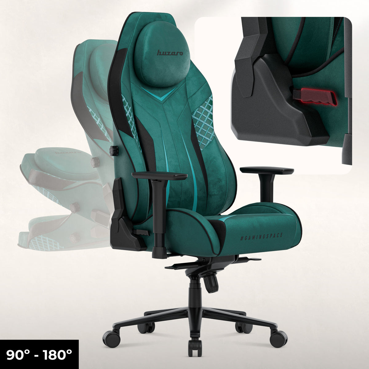 Huzaro Force 8.3 Green suede gaming chair