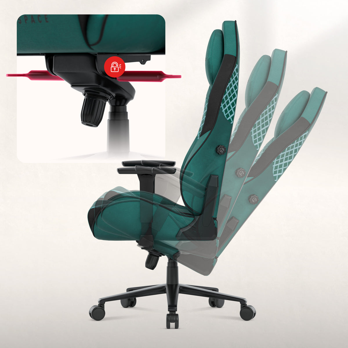Huzaro Force 8.3 Green suede gaming chair