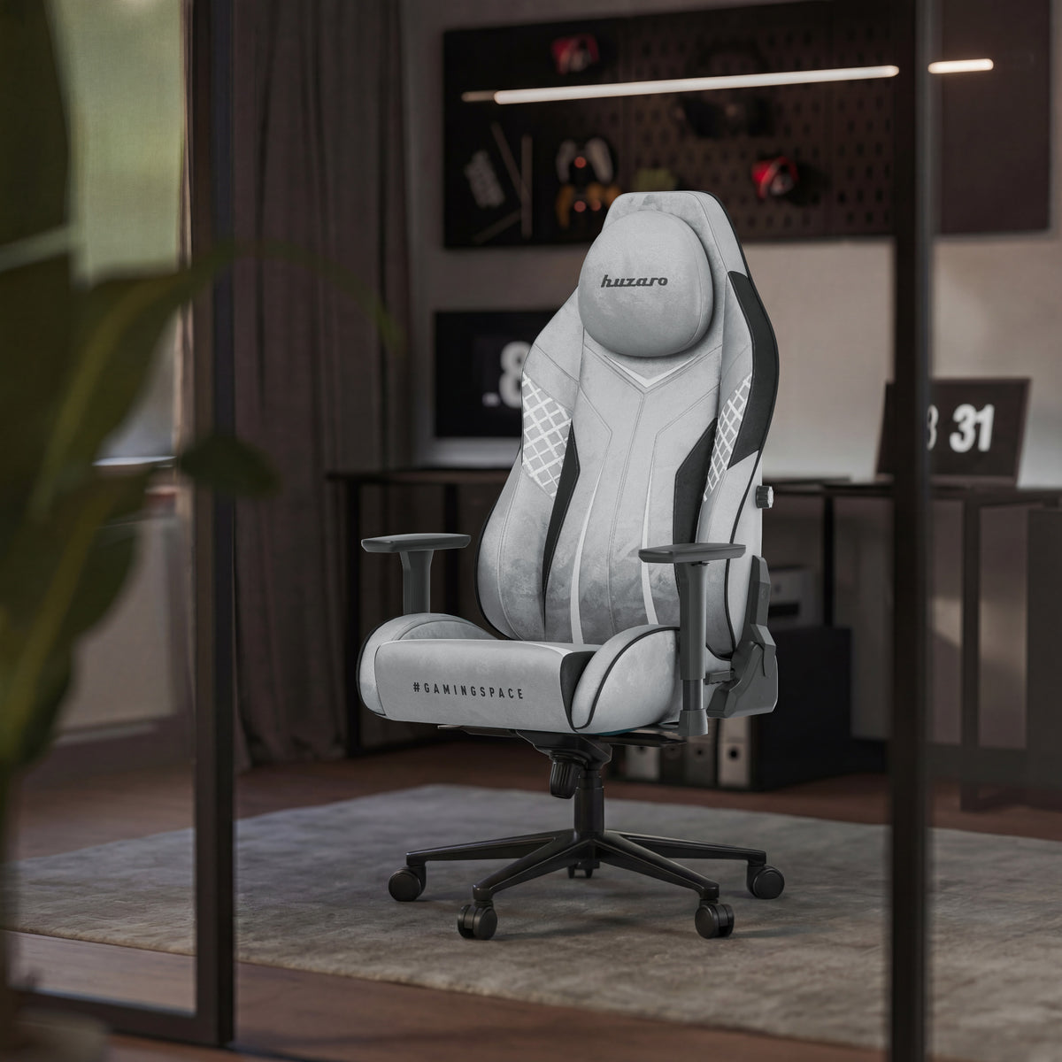 Huzaro Force 8.3 Grey suede gaming chair