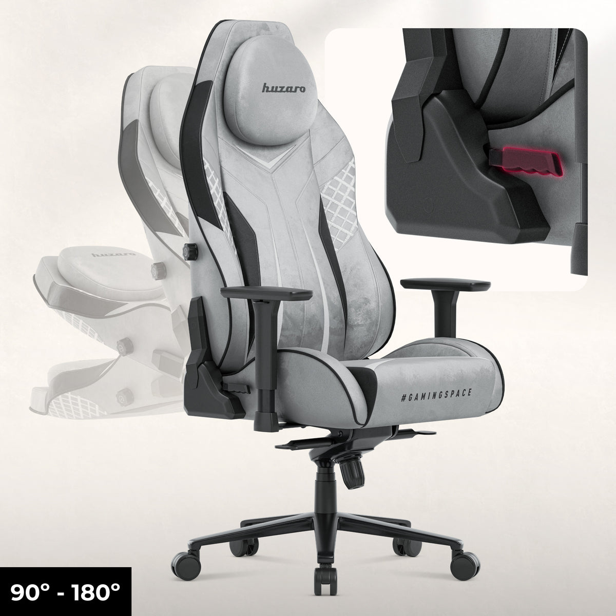 Huzaro Force 8.3 Grey suede gaming chair
